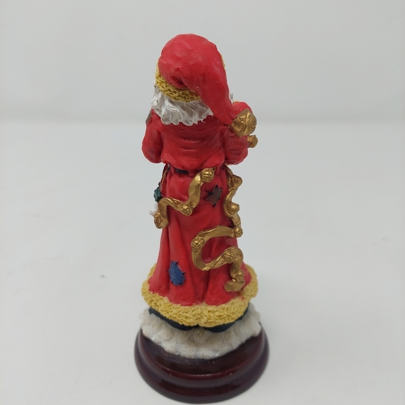 Santa Claus Figurine Saint Nicholas On Wooden Base Christmas Decoration - Picture 2 of 7